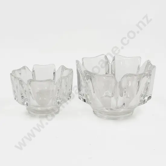 Graduated Pair of Orrefors Glass Bowls
