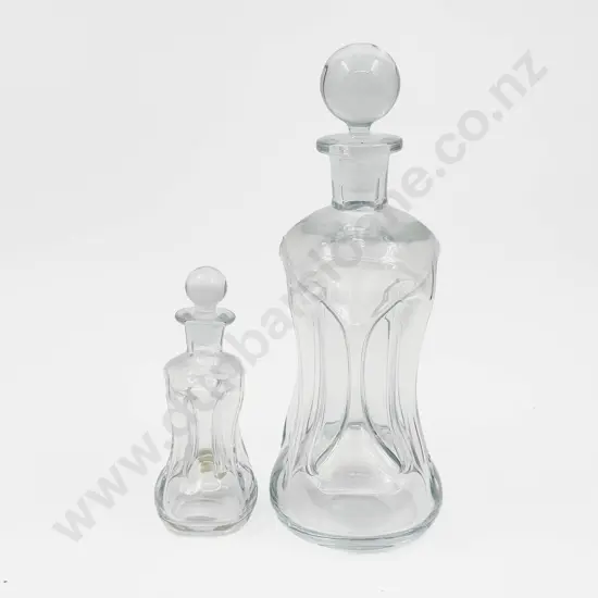 Holmegaard Glass Decanter with Smaller Example
