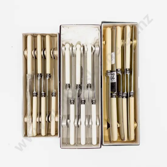 Three Boxed Bone Handled Knife Sets