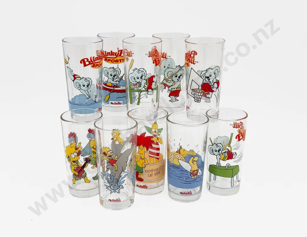Ten Assorted Novelty Drinking Glasses Including Simpsons Image 1++