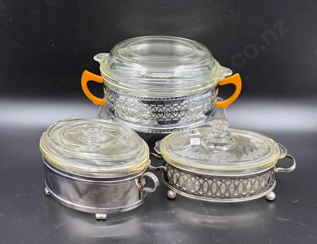 Three Assorted S/P and Glass Tureens Image 1++