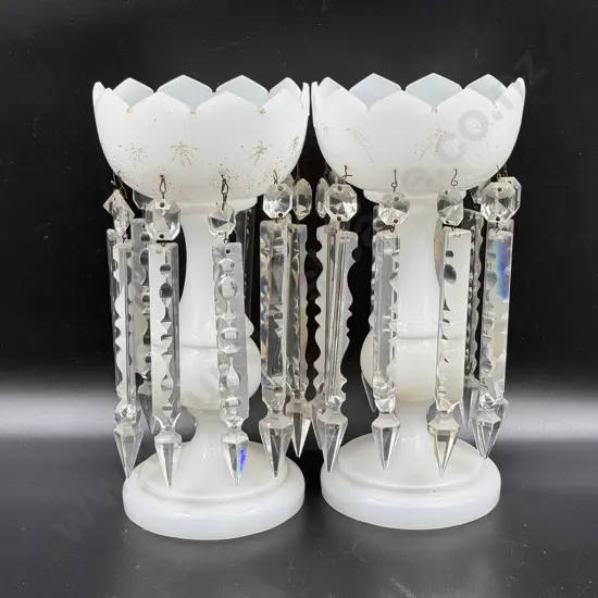 Pair of Opaque Glass Lustres