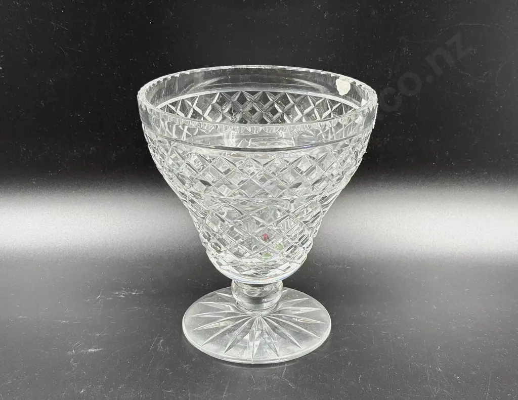 Czech Crystal Vase with Flower Frog Image 1++