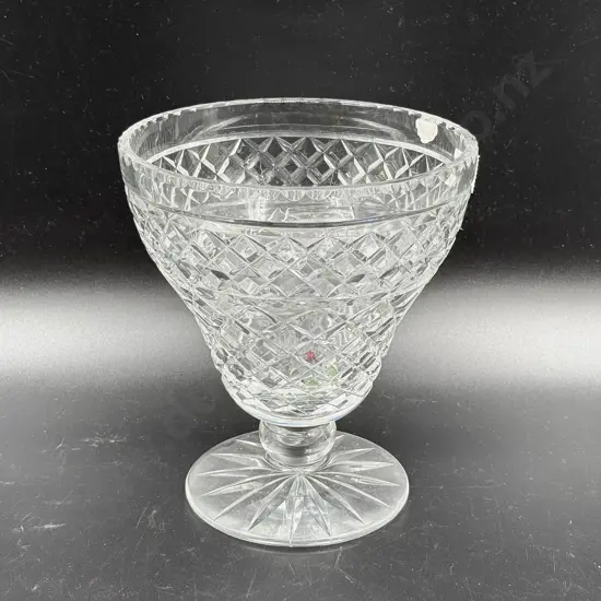 Czech Crystal Vase with Flower Frog