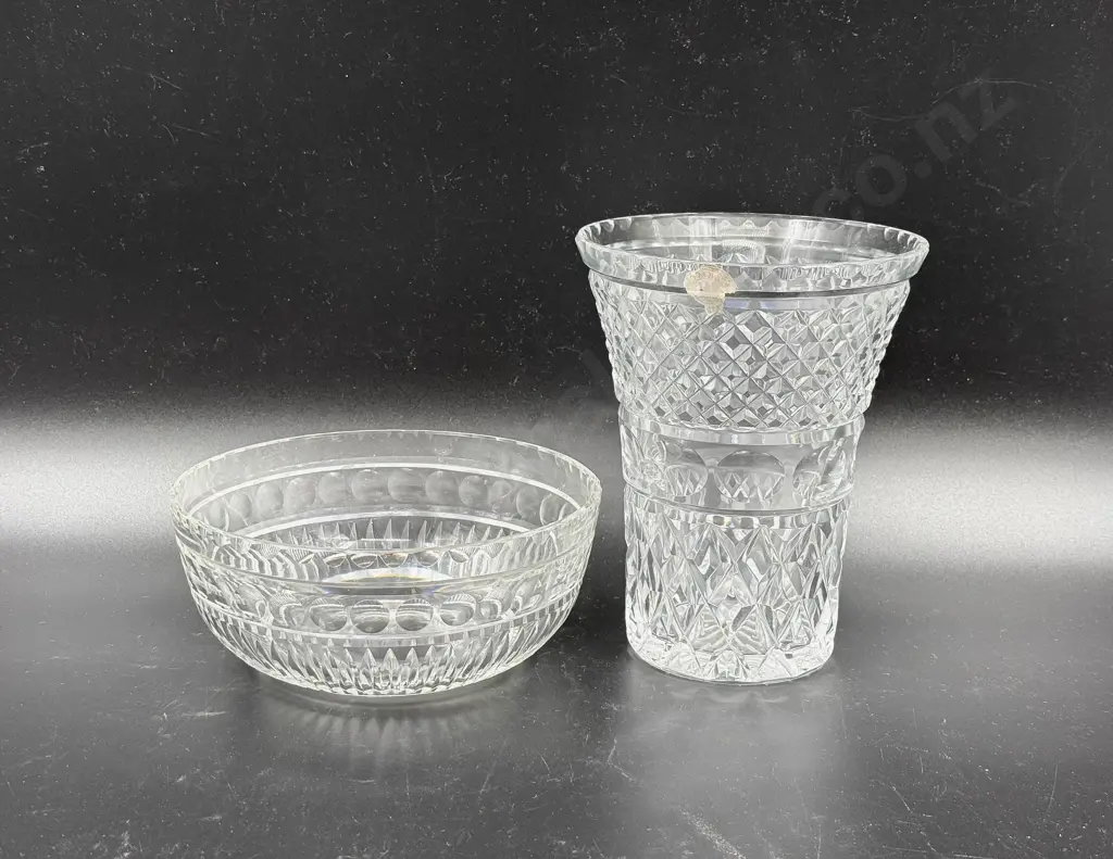 Webb & Corbett Vase Together with Edinburgh Crystal Bowl Image 1++