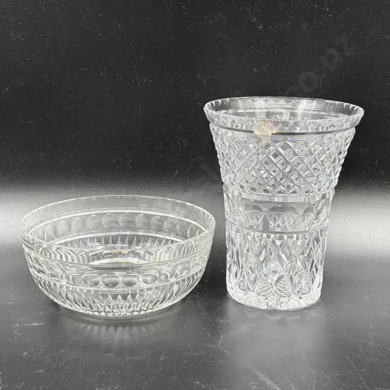 Webb & Corbett Vase Together with Edinburgh Crystal Bowl