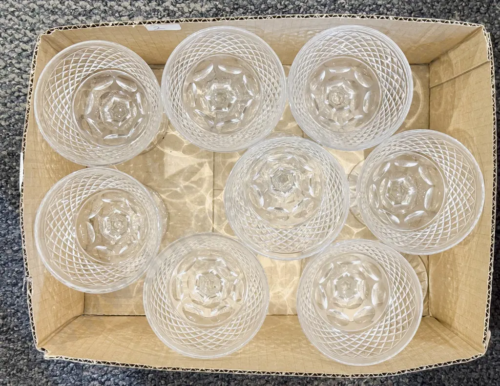 Eight Assorted Webb & Corbett Wine Goblets Image 1++
