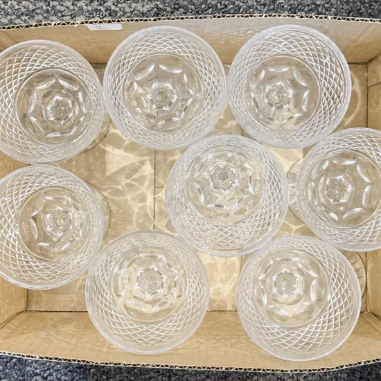 Eight Assorted Webb & Corbett Wine Goblets