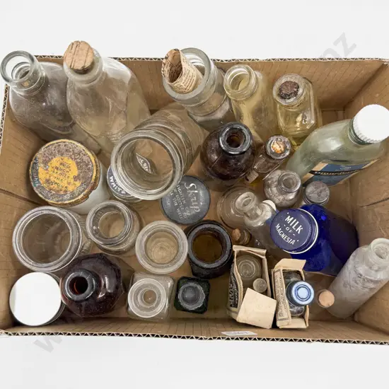 Qty of Assorted Vintage Glass Bottles