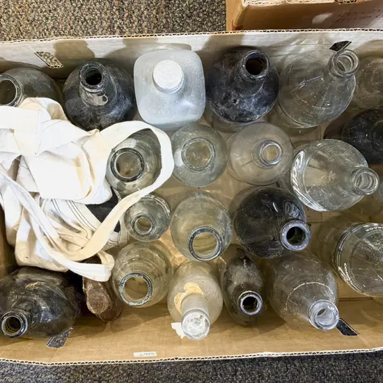 Qty of Assorted Vintage Glass Bottles