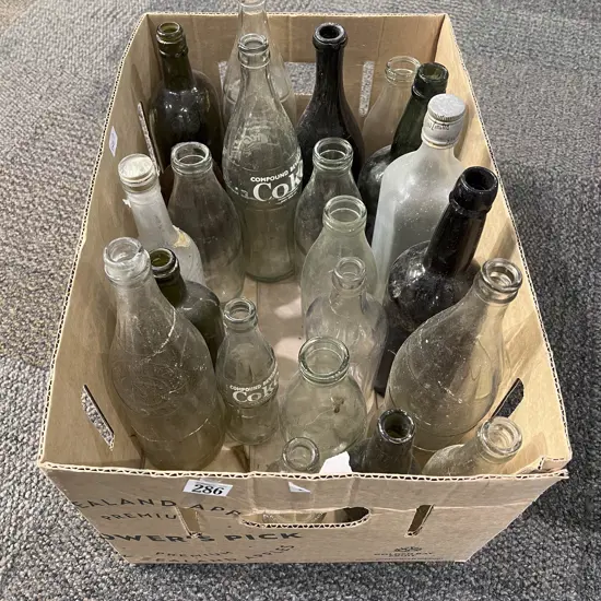Qty of Assorted Vintage Glass Bottles