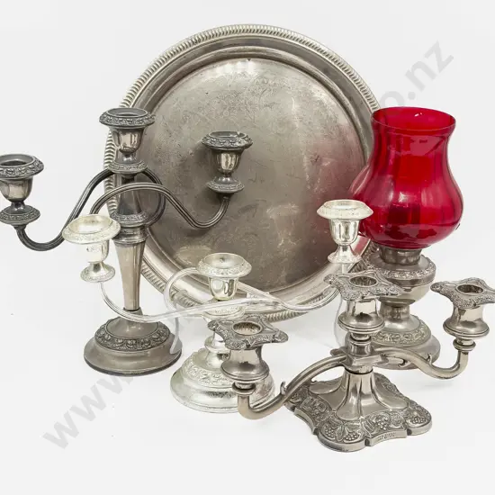Qty of Assorted S/P including Candelabras etc