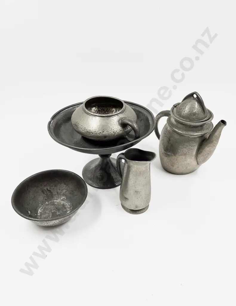English Pewter Tea Pot (faults) with Comport & Others Image 1++