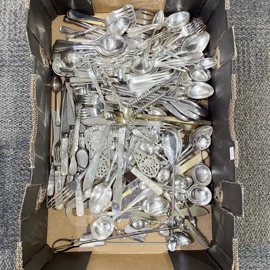 Large Qty Of Assorted S/P Cutlery etc