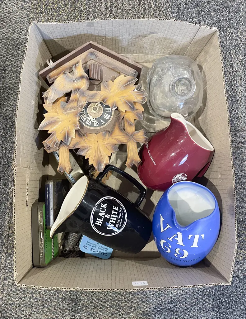 Cuckoo Clock with Whisky Jugs etc Image 1++