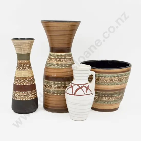 Four Assorted German Pottery Vases