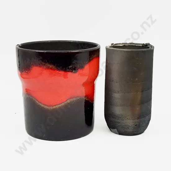 German Pottery Vase and Other Pottery Vase