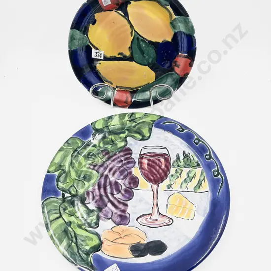 Two Morris & James Pottery Chargers