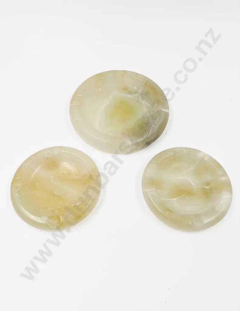 Three Alabaster Ashtrays Image 1++