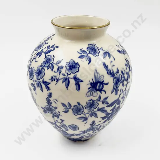 Blue and White Floral Decorated Vase