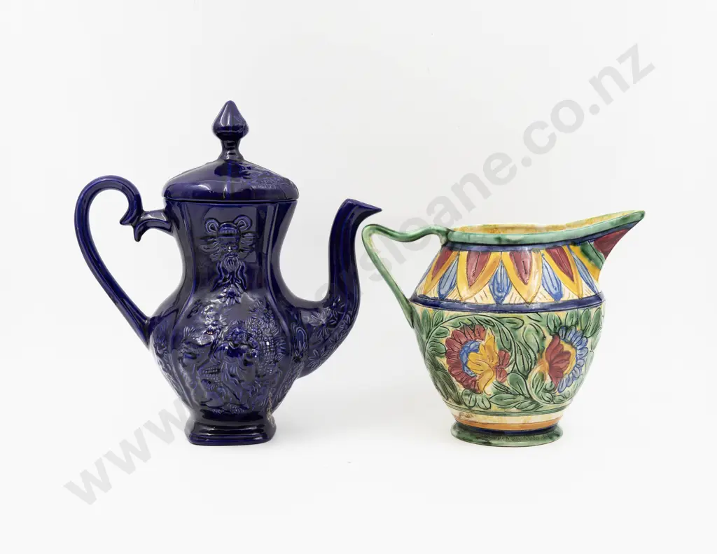 Beswick Water  Jug With Incised Floral Decorations 22cm H & Other Image 1++