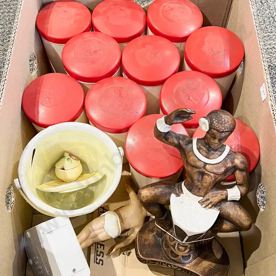 Qty of Assorted Vintage Including Plastic Storage Jars etc