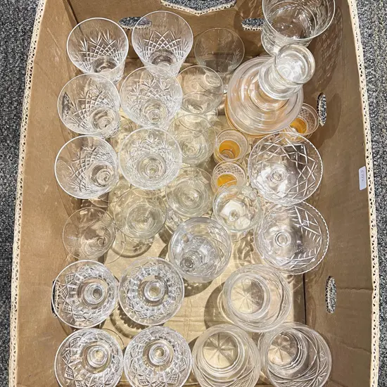 Box Qty of Assorted Crystal and Glass Ware