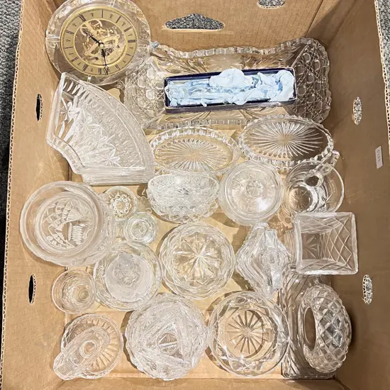 Box Qty of Assorted Crystal and Glass Ware