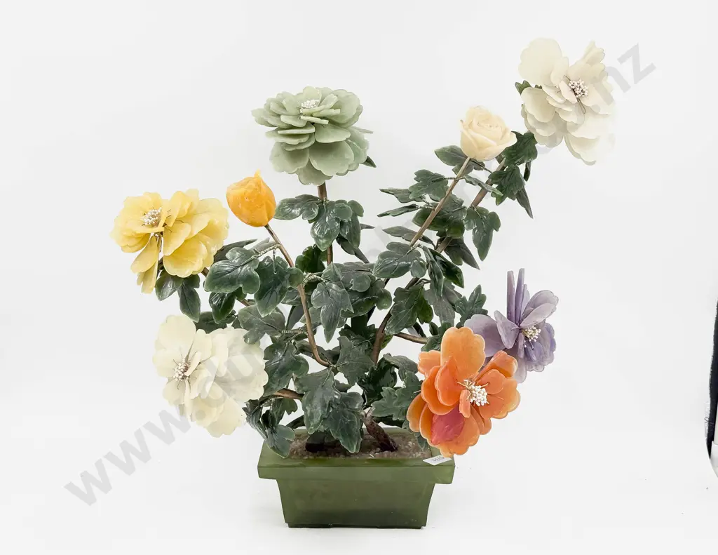 Large Soapstone Floral Ornament Image 1++