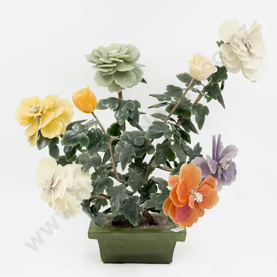 Large Soapstone Floral Ornament
