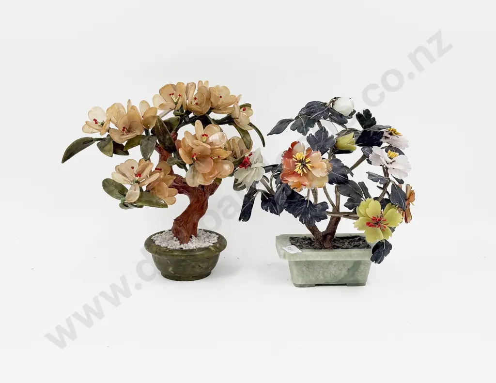 Two Soapstone Floral Ornaments Image 1++