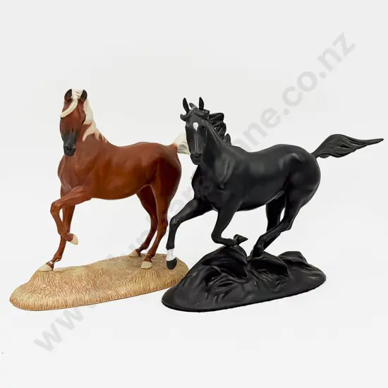 Two Franklin Mint Horse Ornaments