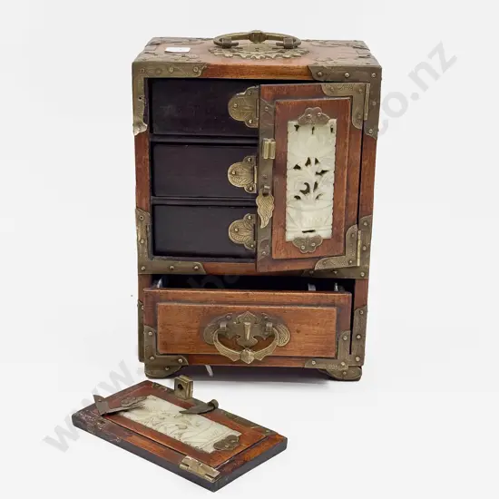 Chinese Chest Form Multi Drawer Jewellery Box (faults)