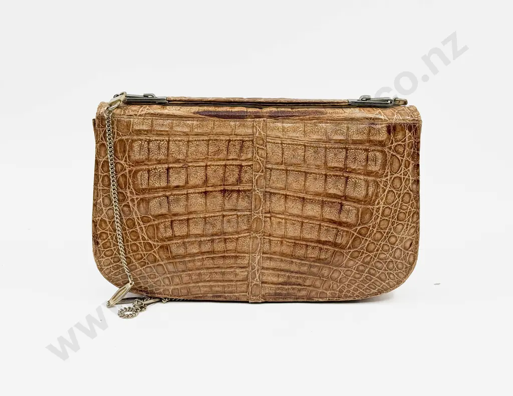 Vintage Crocodile Skin Handbag Image 1++