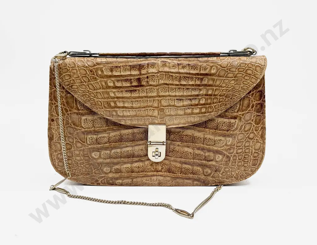 Vintage Crocodile Skin Handbag Image 1++
