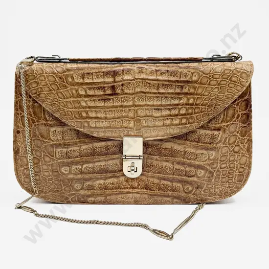 Vintage Crocodile Skin Handbag