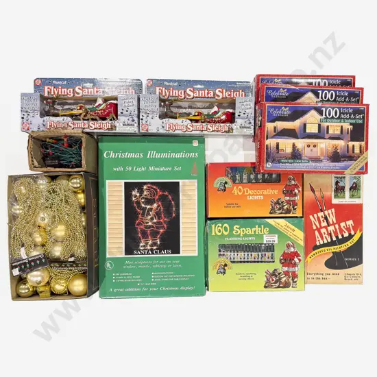 Qty of Assorted Christmas Ornaments and Decorations