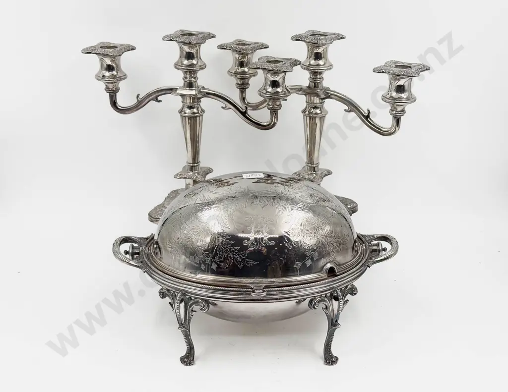 Domed Entree Tureen With Pair of S/P Candelabra Image 1++