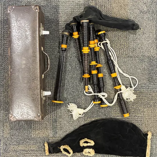 Vintage Set of Bagpipes in Case