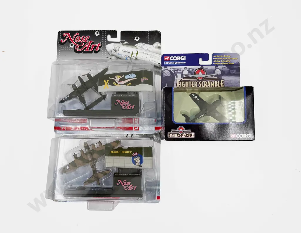 Three Boxed Corgi Fighter Plane Models Image 1++