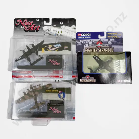 Three Boxed Corgi Fighter Plane Models