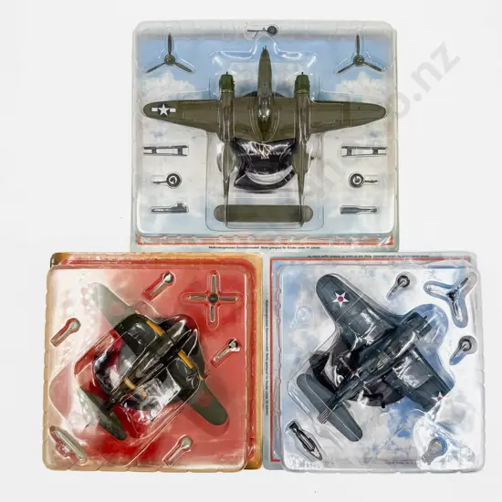 Three Various Manufacture Fighter Plane Models