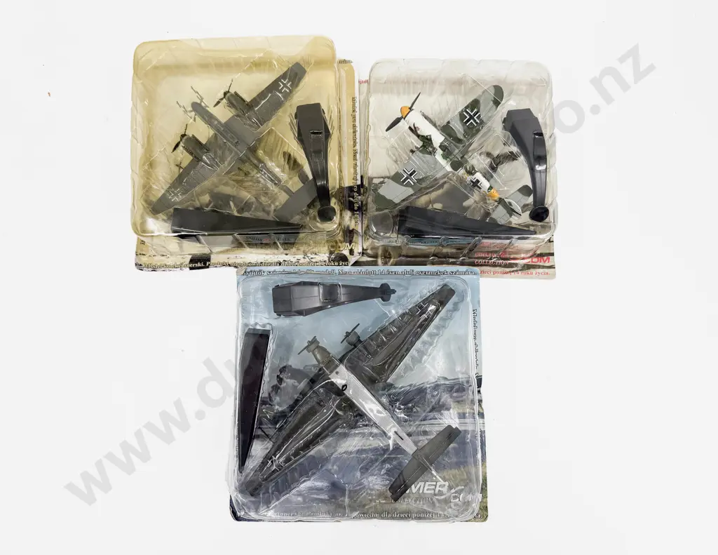 Three Amer Com Collection WWII German Fighter Plane Models Messerschmitt Bf-110 Junkers Image 1++