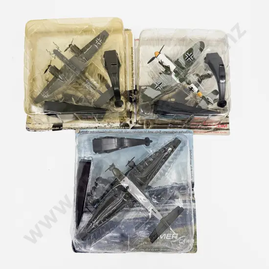 Three Amer Com Collection WWII German Fighter Plane Models Messerschmitt Bf-110 Junkers