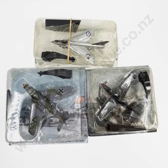 Three Amer Com Collection British & German Post-War Fighter Plane Models Canadair Sabre 1970 Fairey 1969 BAC