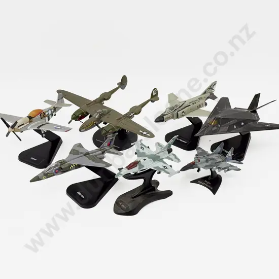 Seven Various Manufacture Diecast Fighter Plane Models some faults