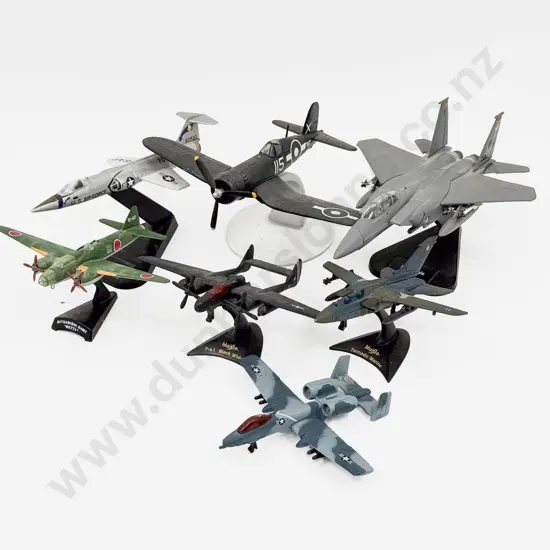 Seven Various Manufacture Diecast Fighter Plane Models some faults