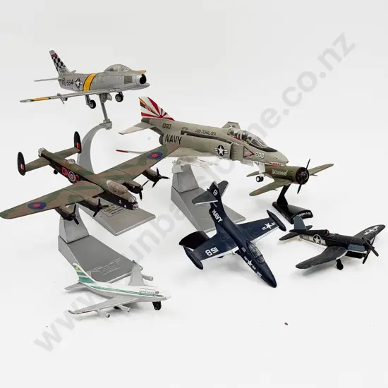 Seven Various Manufacture Diecast Fighter Plane Models some faults
