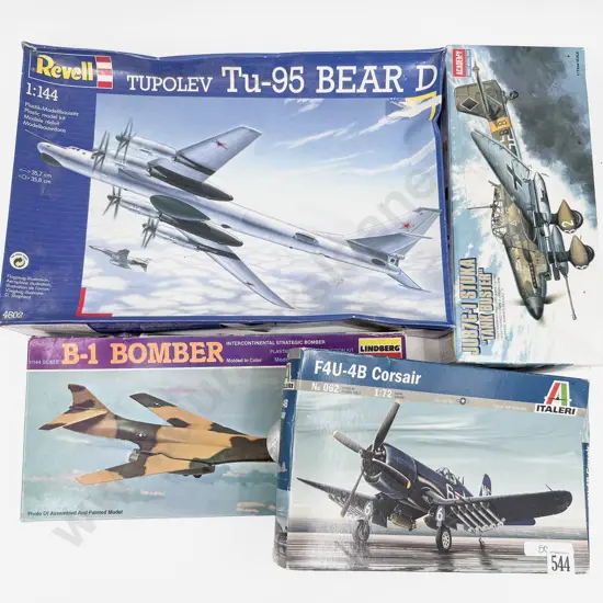 Four Various Manufacture Kit Model Fighter Planes