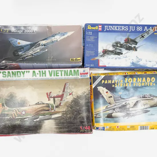 Four Various Manufacture Kit Model Fighter Planes